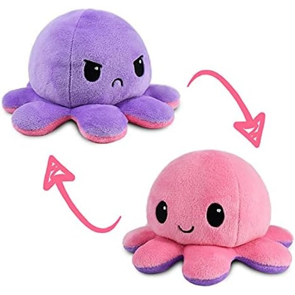 Teeturtle - the Original Reversible Octopus Plushie - Pink + Purple - Plush
